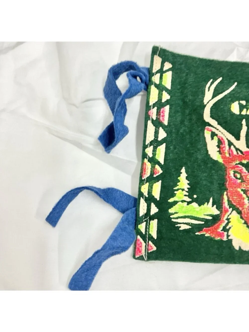 Vintage Cardston Alberta Canada Felt Pennant Deer Souvenir Travel Banner 18”